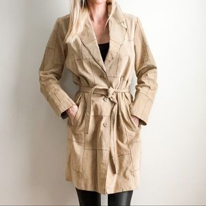 WILSONS LEATHER Patchwork Suede Trench!